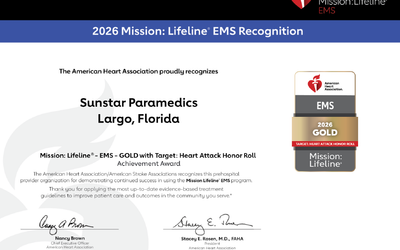 Sunstar Paramedics Earns AHA Lifeline EMS Award